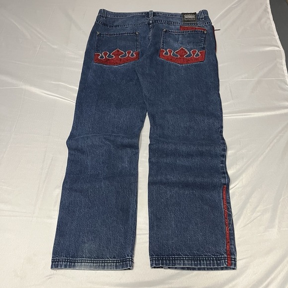 Crown Holder Other - Crown Holder Jeans Mens 38x32 Blue Embroidered Denim Baggy Hip Hop Y2K